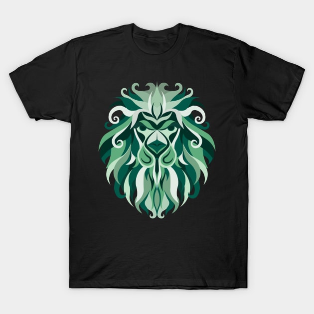 Leo Zodiac Sign - Green T-Shirt by TeeeeeeTime